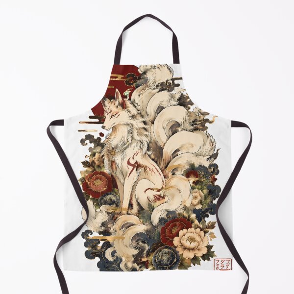 Item preview, White Kitsune Fox Spirit | Japanese Mythology Nine-Tailed Fox Art designed and sold by kaxymax.