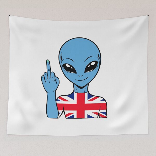 Item preview, Zorgo England | Middle Finger Sign Alien | British Flag Shirt | Cute Alien Gift | UK Merchandise designed and sold by The-Visitors.