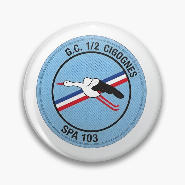 Item preview, French Air Force Escadron de Chasse 1/2 Cigognes SPA 103 Emblem designed and sold by CharlieDesings.