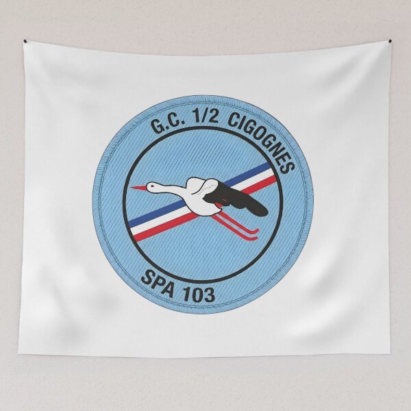 Item preview, French Air Force Escadron de Chasse 1/2 Cigognes SPA 103 Emblem designed and sold by CharlieDesings.