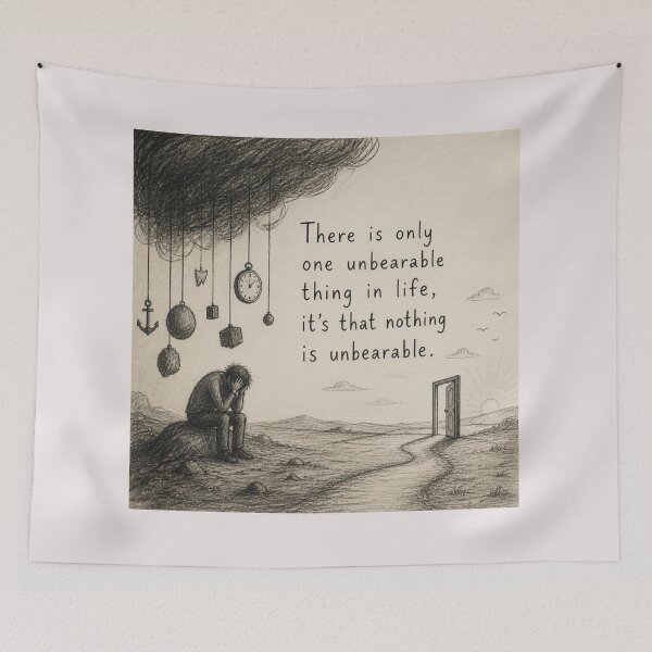 Item preview, There is only one unbearable thing in life, it's that nothing is unbearable. designed and sold by CinemaChronik.