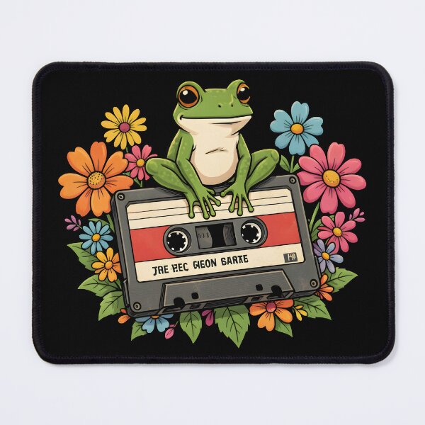 Item preview, Cute Frog Retro Cassette Tape Floral Cottagecore designed and sold by KCasual.