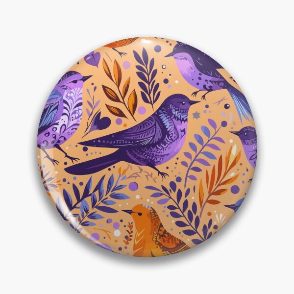 Item preview, Vibrant Folk Art Birds and Botanical Pattern designed and sold by ArtByBoya.