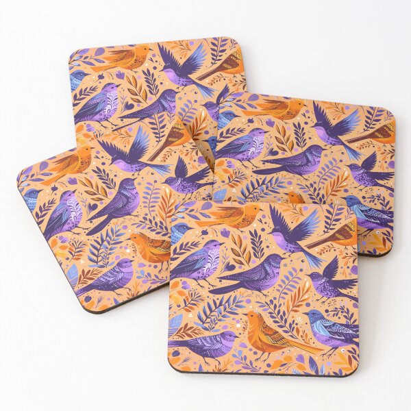 Item preview, Vibrant Folk Art Birds and Botanical Pattern designed and sold by ArtByBoya.