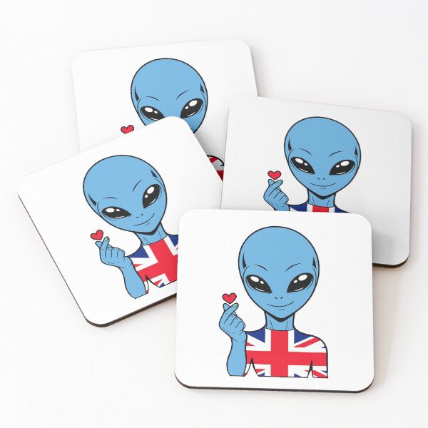 Item preview, Zorgo England | Fingerheart Sign Alien | British Flag Shirt | Cute Alien Gift | UK Merchandise designed and sold by The-Visitors.