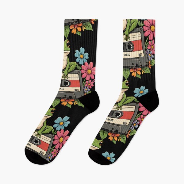 Item preview, Cute Frog Retro Cassette Tape Floral Cottagecore designed and sold by KCasual.
