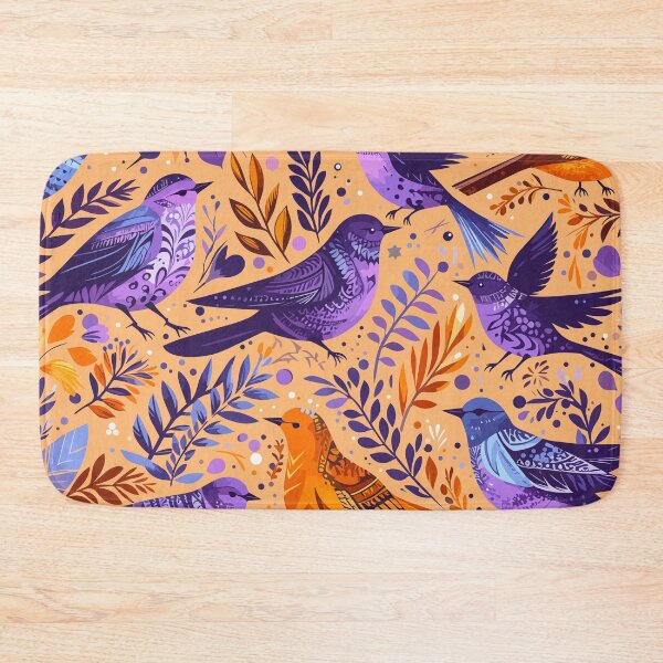 Item preview, Vibrant Folk Art Birds and Botanical Pattern designed and sold by ArtByBoya.