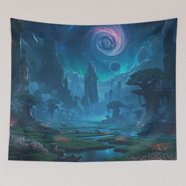 Item preview, Starlight Sanctuary Alien Fantasy Landscape designed and sold by Luminous Wilds.