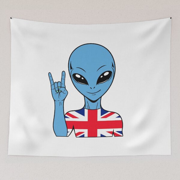 Item preview, Zorgo England | Rock on Sign Alien | British Flag Shirt | Cute Alien Gift | UK Merchandise designed and sold by The-Visitors.