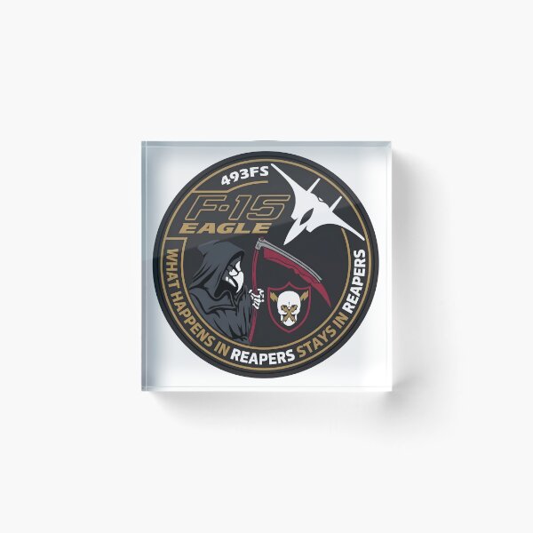 Item preview, USAF 493rd Fighter Squadron F-15 Eagle Grim Reapers Patch designed and sold by CharlieDesings.