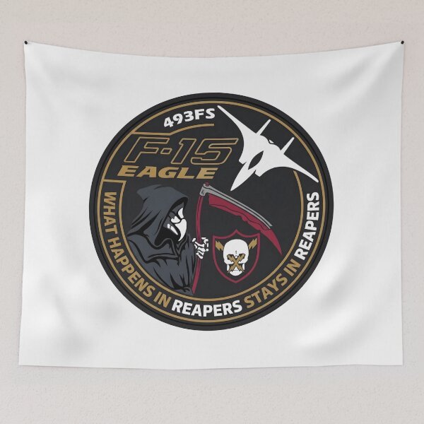 Item preview, USAF 493rd Fighter Squadron F-15 Eagle Grim Reapers Patch designed and sold by CharlieDesings.