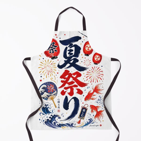 Item preview, Summer Festival (Natsu Matsuri) – Japanese Festival Night Calligraphy Art designed and sold by lematworks.
