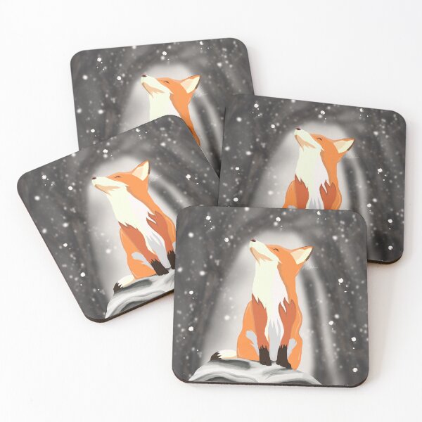 Item preview, Little Fox in Winter Snowy Forest designed and sold by Purplebeeart.