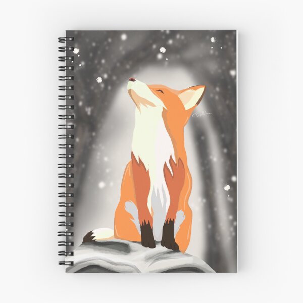 Item preview, Little Fox in Winter Snowy Forest designed and sold by Purplebeeart.