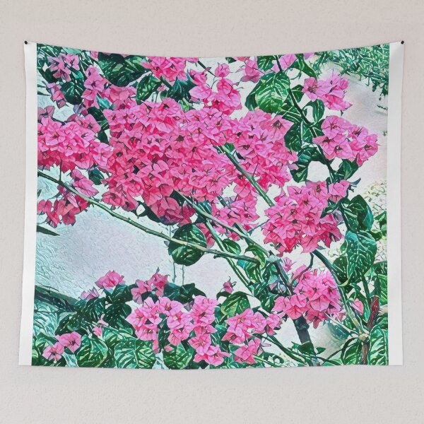 Item preview, Impressionist Bougainvillea Pink Flower Mediterranean Garden designed and sold by BalkanBloom.