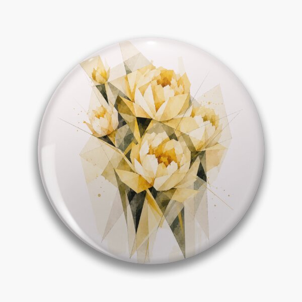 Item preview, Geometric Peonis in yellow tones. A subtle floral composition. A delicate bouquet. designed and sold by NewtBoo.