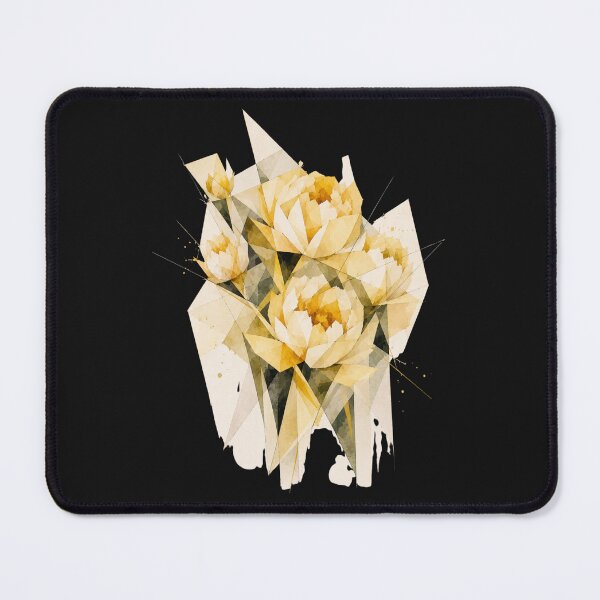 Item preview, Geometric Peonis in yellow tones. A subtle floral composition. A delicate bouquet. designed and sold by NewtBoo.
