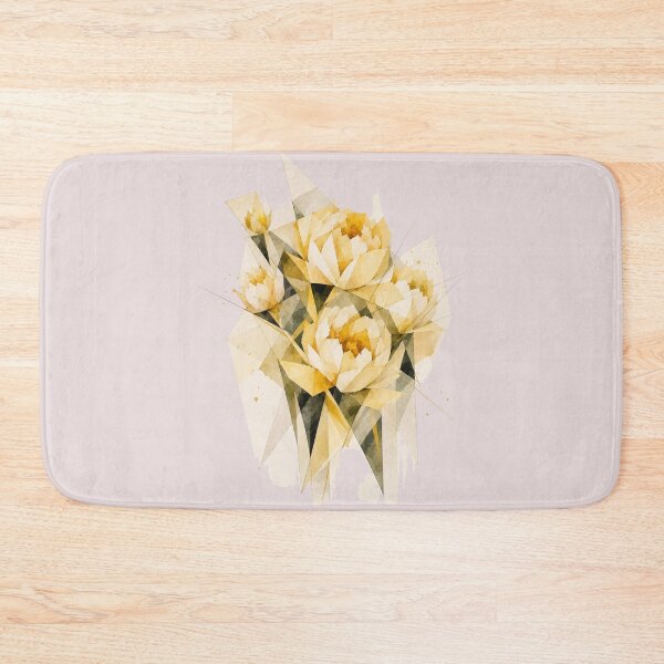 Item preview, Geometric Peonis in yellow tones. A subtle floral composition. A delicate bouquet. designed and sold by NewtBoo.