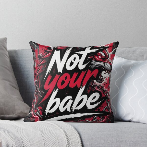 Item preview, Not Your Babe Fierce Wolf Chains Art designed and sold by HappyOops.