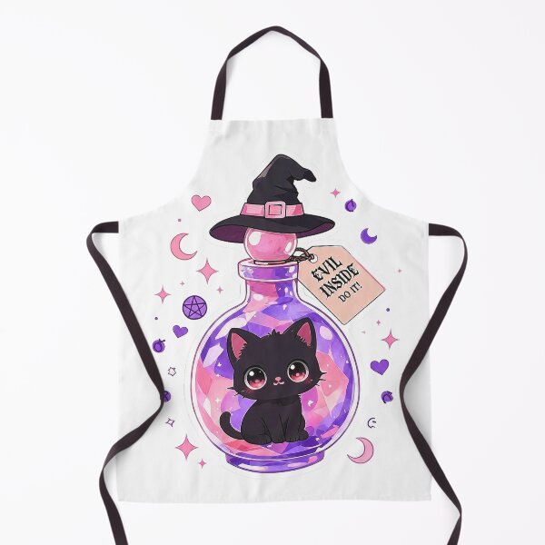 Item preview, Evil black cat trapped in a bottle | Cute gothic witch design for Halloween designed and sold by Mahilis.