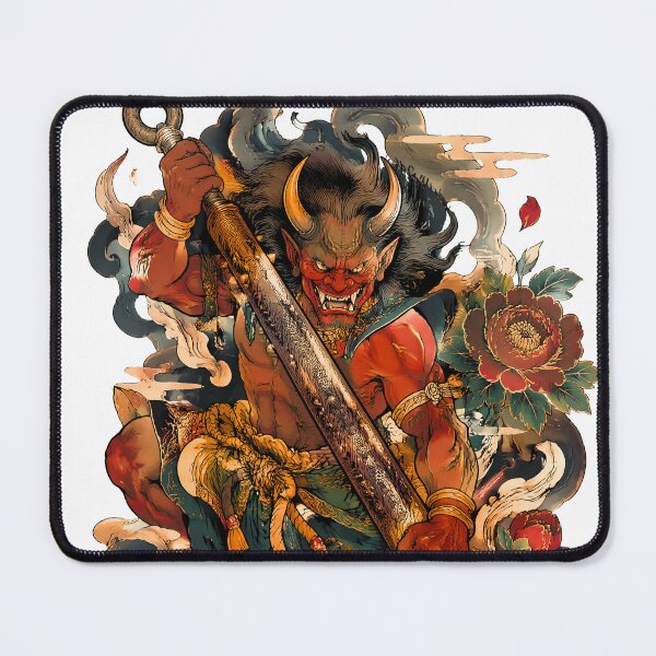 Item preview, Red Oni with Kanabō | Japanese Demon Traditional Tattoo Art designed and sold by kaxymax.