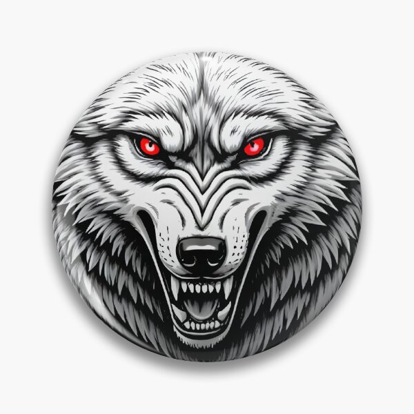 Item preview, Angry White Wolf Red Eyes – Gothic Animal designed and sold by Neer arts.