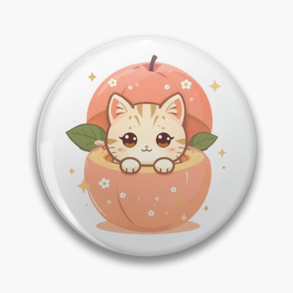 Item preview, Cute Peach Kitty Kawaii Sticker | Adorable Pastel Cat Fruit Gift designed and sold by Stylestickers55.