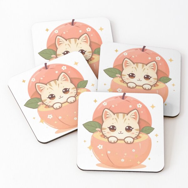 Item preview, Cute Peach Kitty Kawaii Sticker | Adorable Pastel Cat Fruit Gift designed and sold by Stylestickers55.