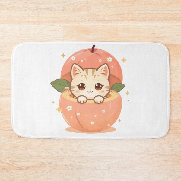 Item preview, Cute Peach Kitty Kawaii Sticker | Adorable Pastel Cat Fruit Gift designed and sold by Stylestickers55.
