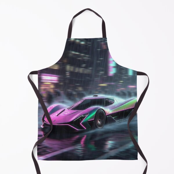 Item preview, Cyberpunk Rain Racer - Neon Iridescent Hypercar Art designed and sold by Nexus Space.