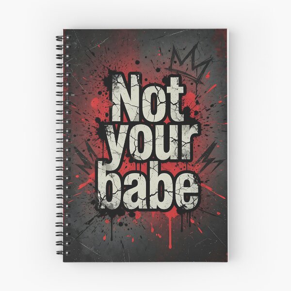 Item preview, Not Your Babe Cracked Red Black Graffiti designed and sold by HappyOops.