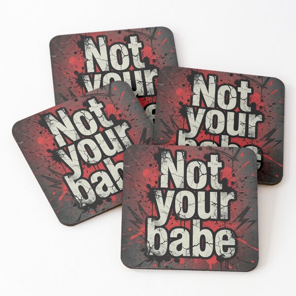 Item preview, Not Your Babe Cracked Red Black Graffiti designed and sold by HappyOops.