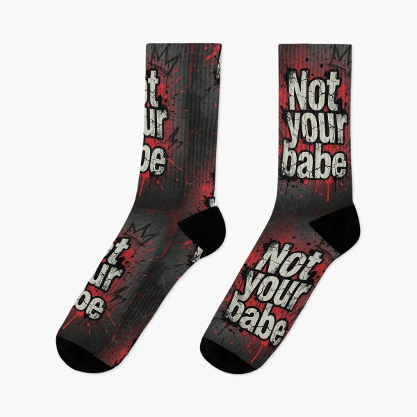 Item preview, Not Your Babe Cracked Red Black Graffiti designed and sold by HappyOops.