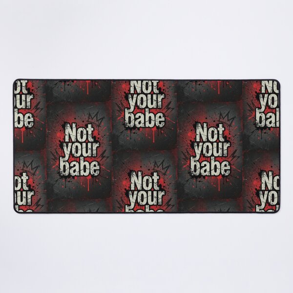 Item preview, Not Your Babe Cracked Red Black Graffiti designed and sold by HappyOops.