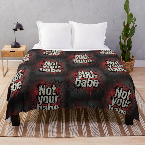 Item preview, Not Your Babe Cracked Red Black Graffiti designed and sold by HappyOops.