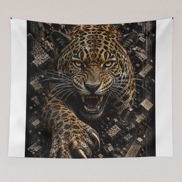 Item preview, Jaguar rugiente en espectacular relieve 3D designed and sold by JcAbstractArt.
