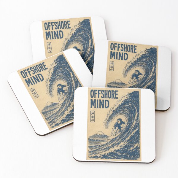 Item preview, Surf Woodblock Print Japanese Letterpress Wave Art Poster Sticker Surfer Gift designed and sold by sharifex.