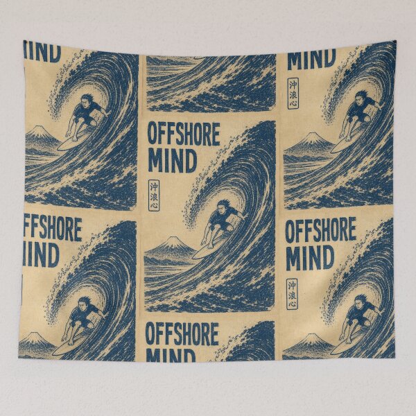 Item preview, Surf Woodblock Print Japanese Letterpress Wave Art Poster Sticker Surfer Gift designed and sold by sharifex.