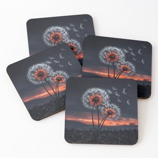 Item preview, Glowing Dandelion at Twilight – Dark Botanical Nature Art | 4K Fantasy Floral Wall Art designed and sold by  Mirai_Art  ⭐⭐⭐⭐.