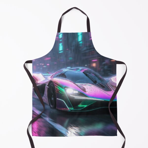 Item preview, Cyberpunk Rain Speedster - Neon Iridescent Hypercar Art designed and sold by Nexus Space.
