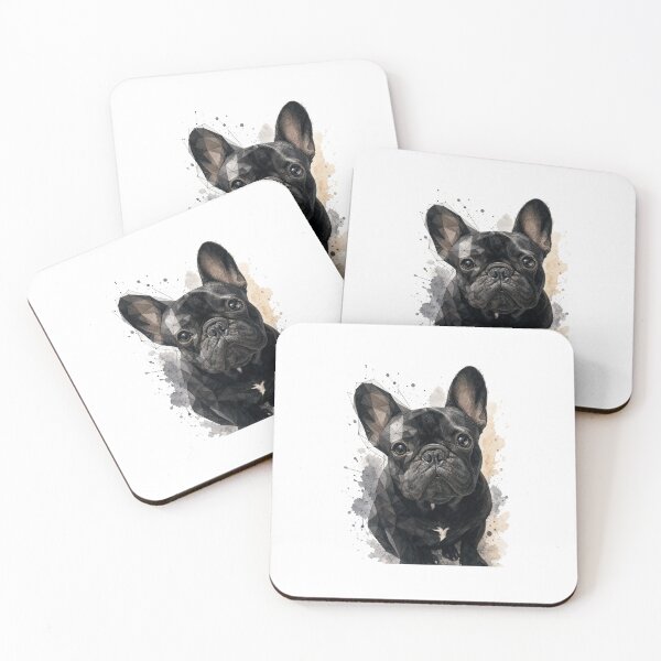 Item preview, Geometric French Bulldog Watercolor Art – Modern Low Poly Frenchie Illustration designed and sold by shallia.