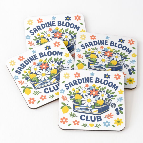 Item preview, Sardine Bloom Club | Coastal Cottagecore | Mediterranean Floral Fish Tin designed and sold by Fernhaven.
