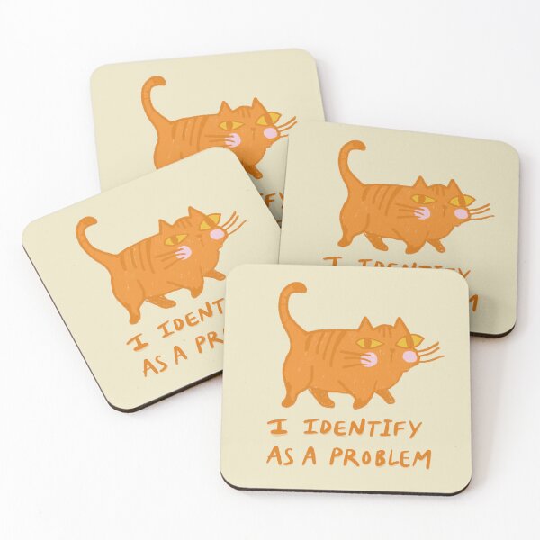 Item preview, I Identify As A Problem Orange Cat designed and sold by Stephanie McRae.