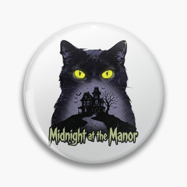 Item preview, Midnight at the Manor | Black Cat Haunted House | Vintage Halloween Gothic designed and sold by MrDev.