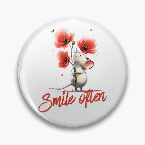 Item preview, Smile Often Cute Mouse Floral Positive Quote designed and sold by CleanDecor.