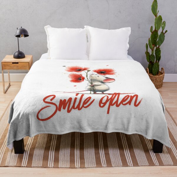 Item preview, Smile Often Cute Mouse Floral Positive Quote designed and sold by CleanDecor.