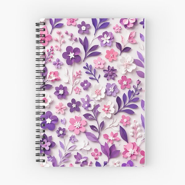 Item preview, Paper Cut Floral Pattern — Purple Pink White Botanical Art designed and sold by Aureva Arts Shop.