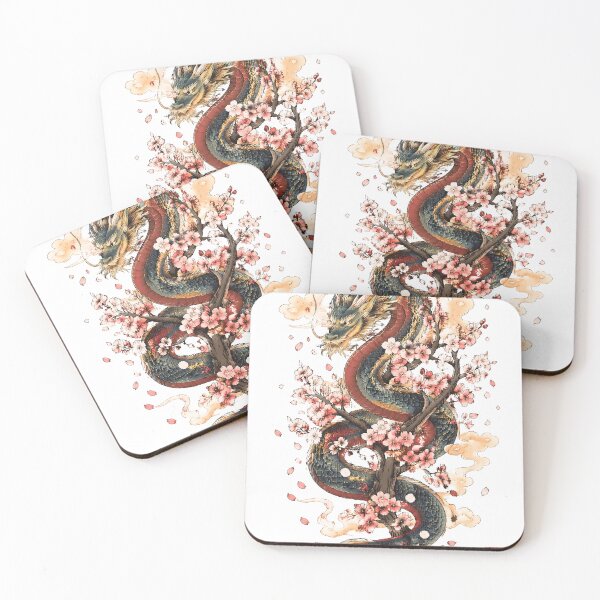 Item preview, Japanese Dragon with Cherry Blossoms | Sakura Mythology Tattoo Art designed and sold by kaxymax.