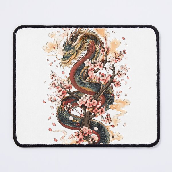 Item preview, Japanese Dragon with Cherry Blossoms | Sakura Mythology Tattoo Art designed and sold by kaxymax.