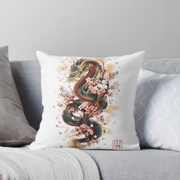 Item preview, Japanese Dragon with Cherry Blossoms | Sakura Mythology Tattoo Art designed and sold by kaxymax.